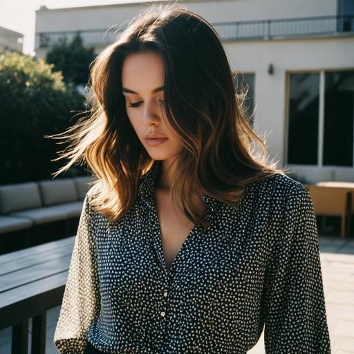 Fashion Model with Sombre Hairstyle Outdoors