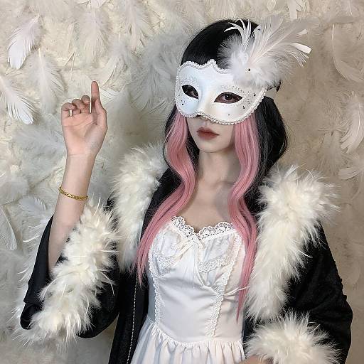 Portrait of Masked Person with Accessories