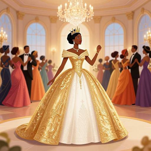 Elegant African Queen at Royal Ball