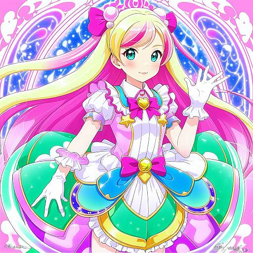 Illustration of Haruno haruka, precure in the style of Arthur ko