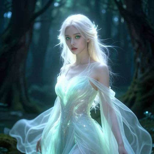 Ethereal Blonde in Enchanted Forest
