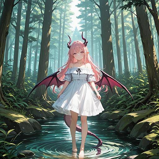 Enchanting Dragon Girl in Nature