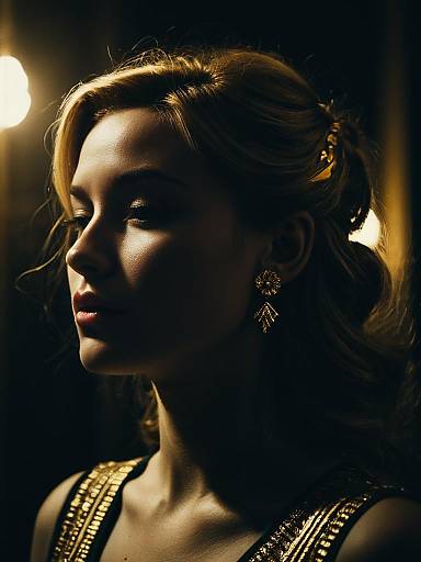 Retro Party Dress Woman Headshot