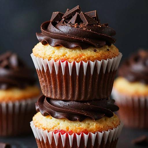 Vibrant Stacked Cupcakes Close-Up