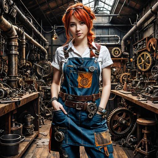 Steampunk Mechanic in Workshop