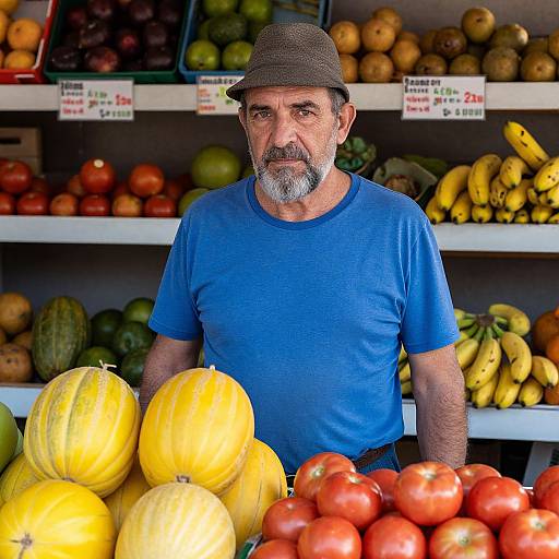 Portrait of Fruit Stall Vendor