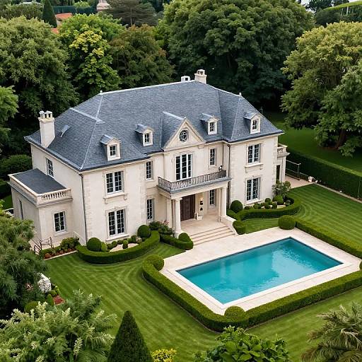 Grand Mansion with Manicured Gardens
