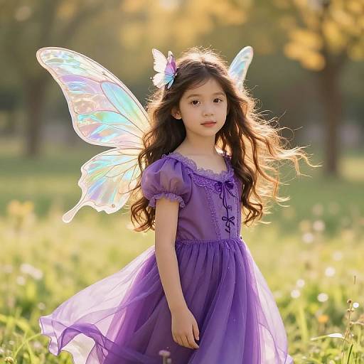 Ethereal Girl with Butterfly Wings