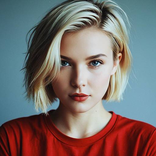 Blonde Girl with Undercut Hairstyle Portrait