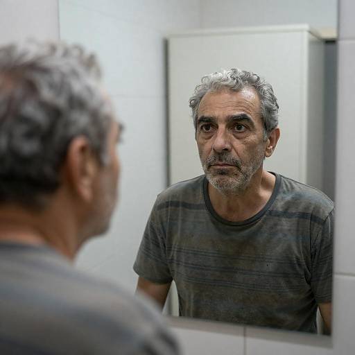 Reflective Moment of a Middle-Aged Man