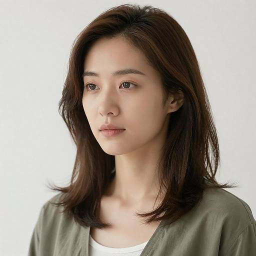 Portrait of Asian Woman in Green Jacket