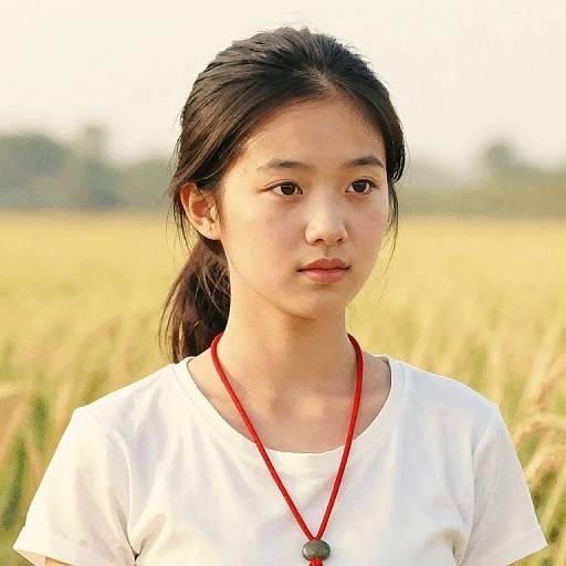 Leathery Asian Farm Girl Portrait