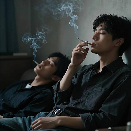 Mysterious Duo in a Dim Room