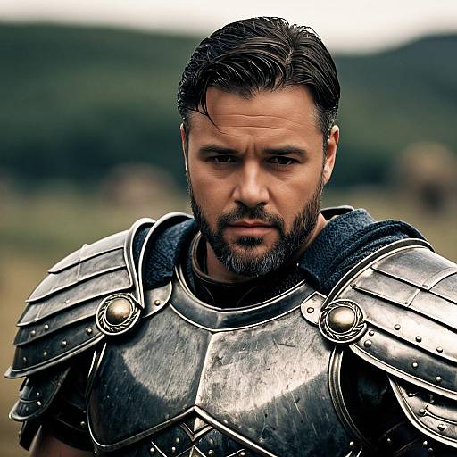 Man in Medieval Armor with Beard