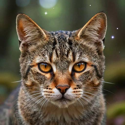 Close-Up Portrait of Gato Zorro with Amber Eyes