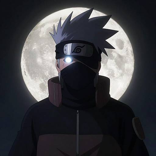 Kakashi Ninja Silhouette Under Moonlight