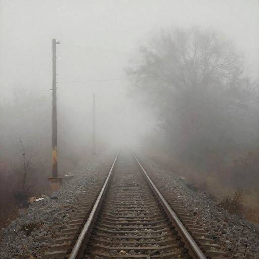 Ethereal Foggy Railway Painting