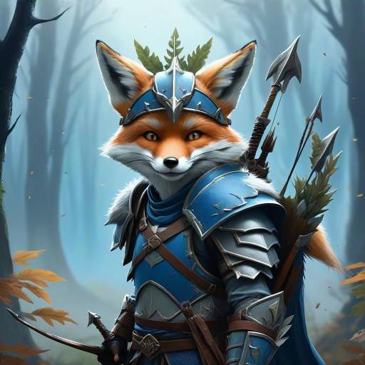 Fox Warrior in Blue Armor