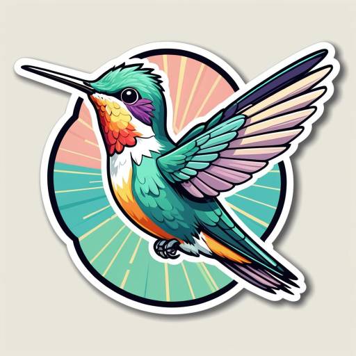 Colorful Hummingbird Vector Sticker
