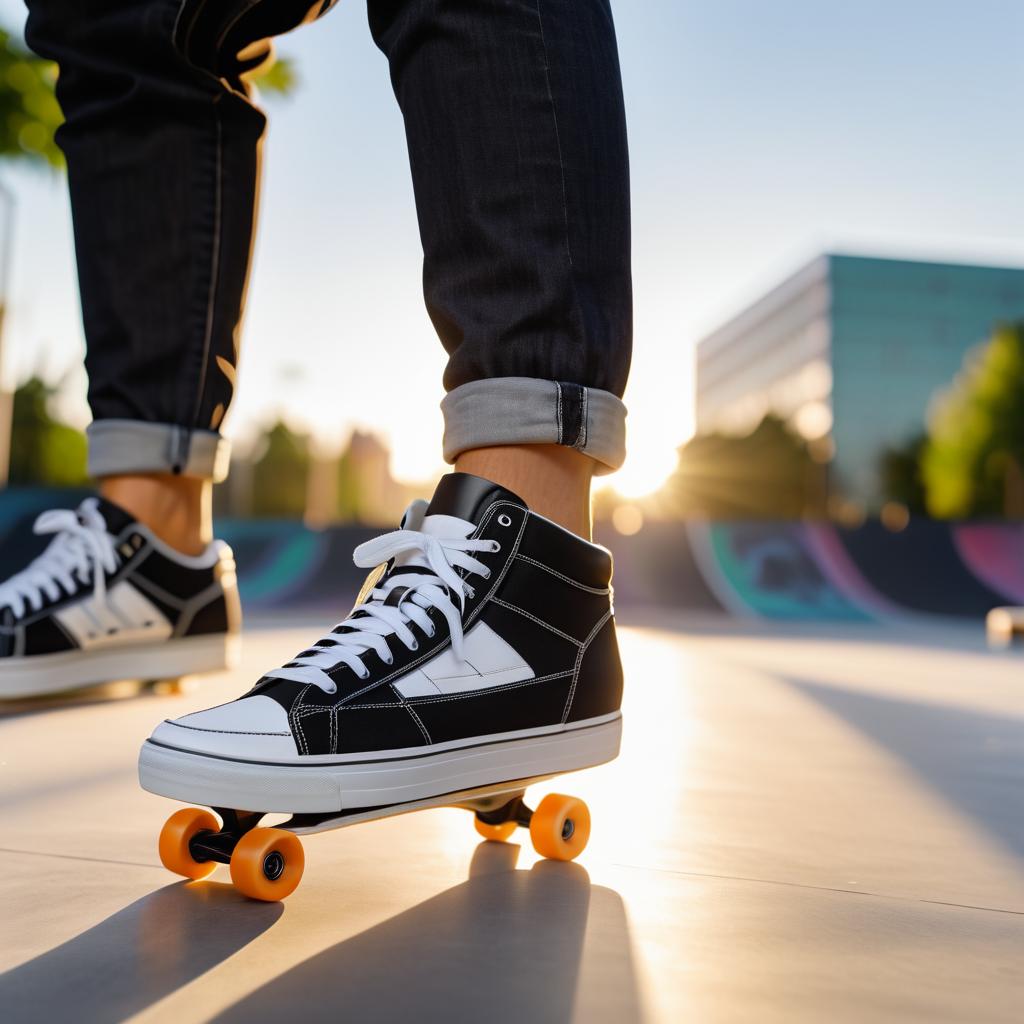 Stylish Sneakers in Urban Skate Park