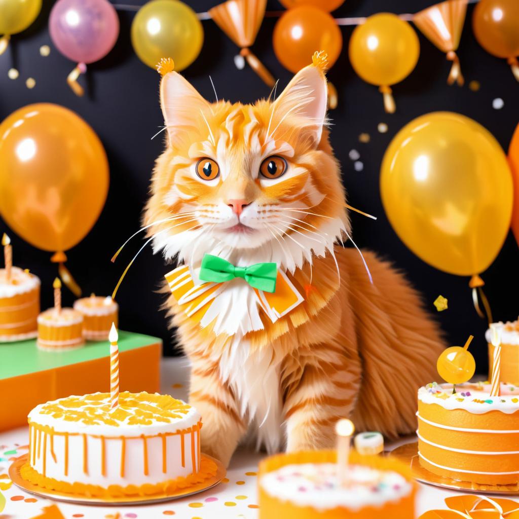 Celebrating a Tabby Cat's Birthday Party