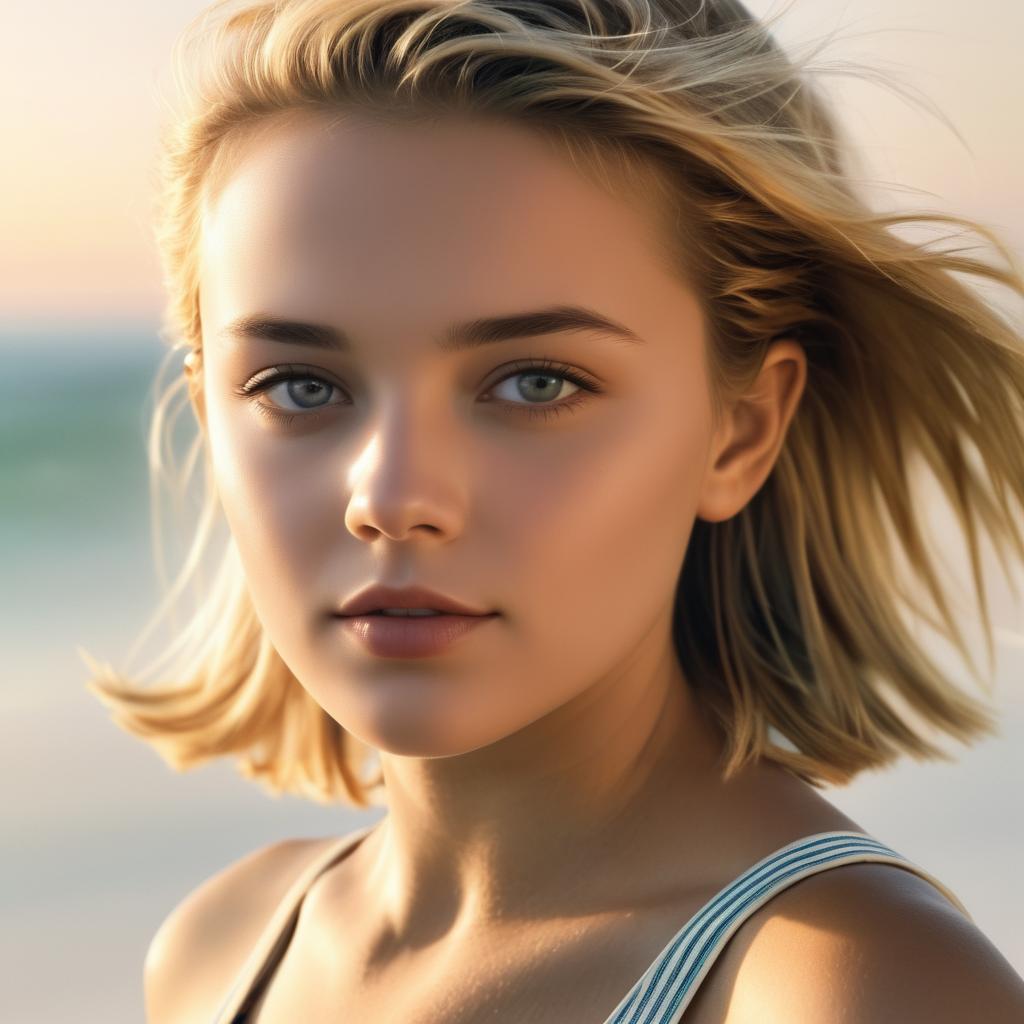 Optimistic Beach Portrait of a Young Girl