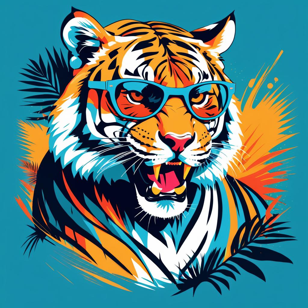 Retro Bengal Tiger T-Shirt Design