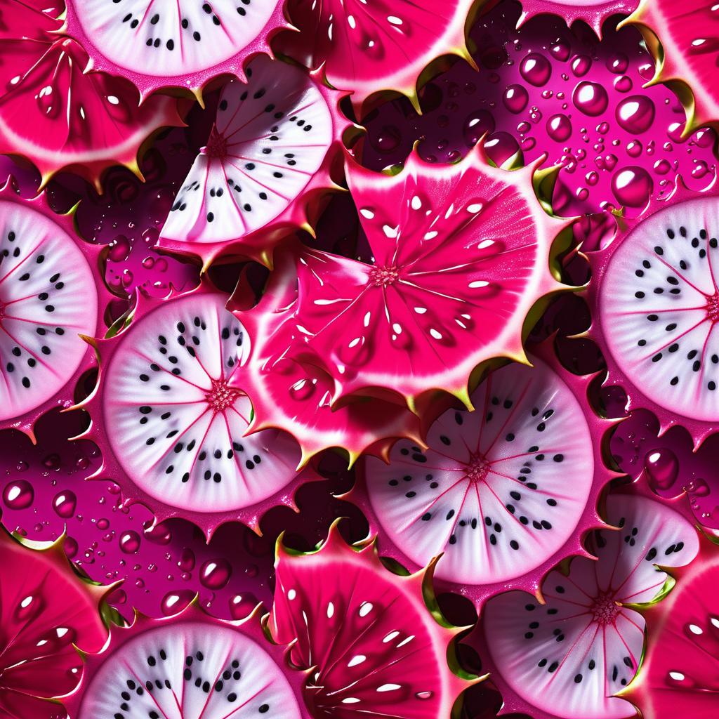 Maximalist Dragon Fruit Close-Up Art