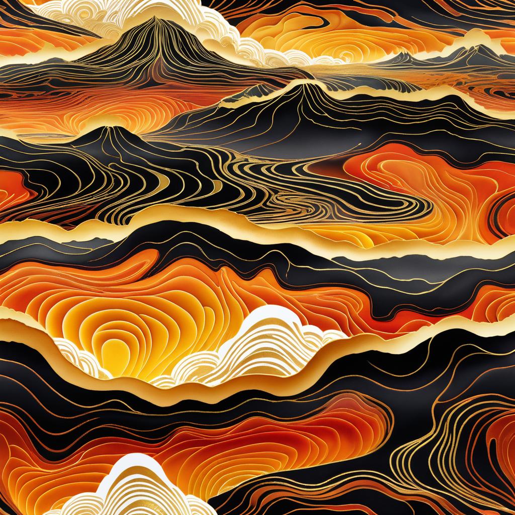 Enchanted Lava Field in O'Keeffe Style