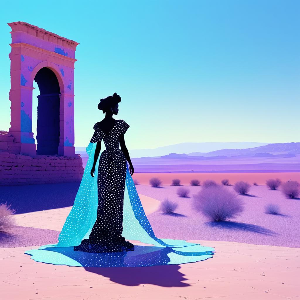 Haunting Desert Ruins in Pastel Polkadots