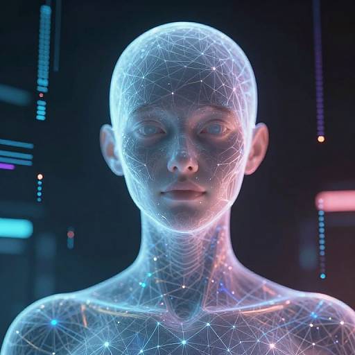 Futuristic Holo Portrait with Neon Glow