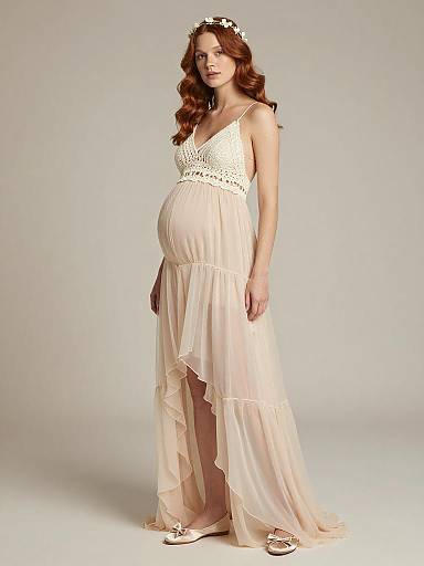 Ethereal Boho Maternity Fashion Portrait