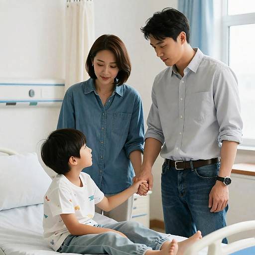 Heartfelt Hospital Scene with Family