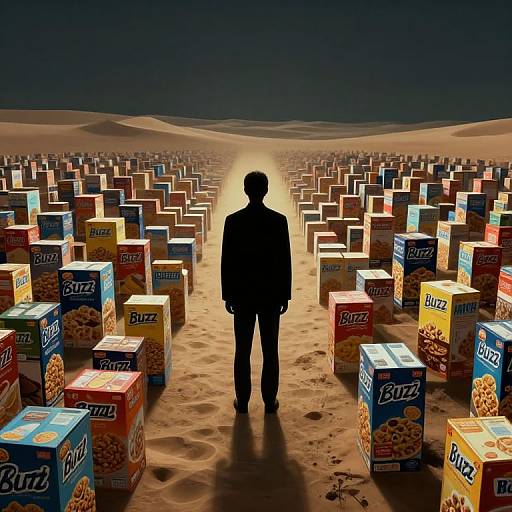 Surreal Buzz Cereal Desert Landscape