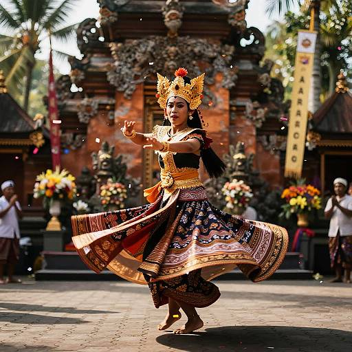 Lithe Balinese Legong Dancer Spin