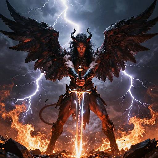 Half Angel Half Demon Warrior Battle