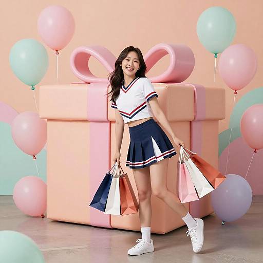 Pastel Retro Cheerleader Graffiti Ad