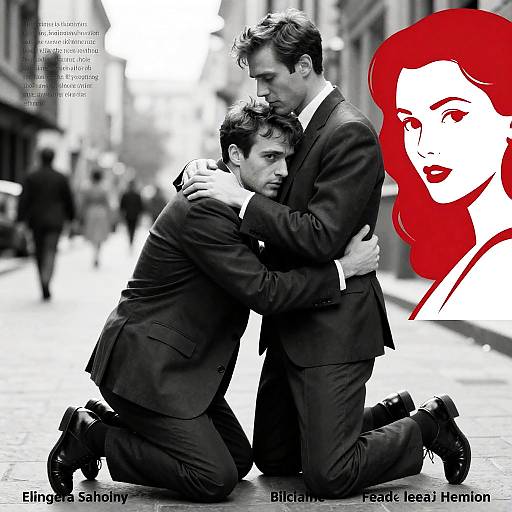 Emotional Embrace in Urban Setting