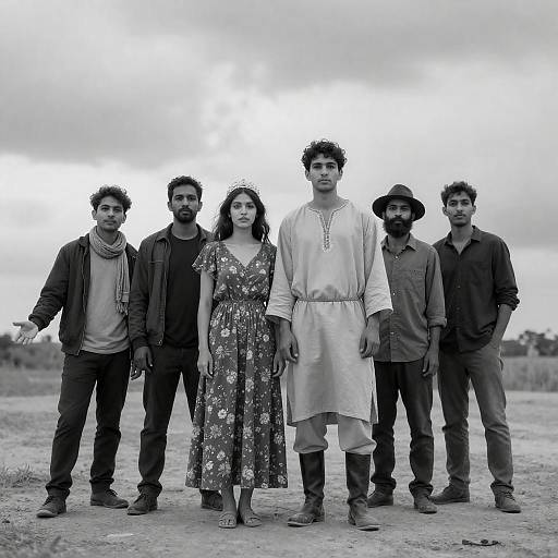 Elegant Group Portrait in Monochrome