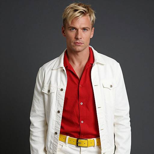 Blonde Man in Stylish Outfit