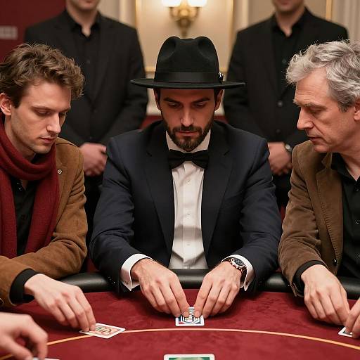 Intense Poker Game with Dramatic Expressions