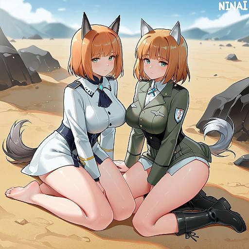 Illustration of Gundula rall, world witches series in the style of Ninai