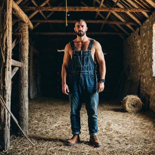 Confident Man in Rustic Barn Portrait