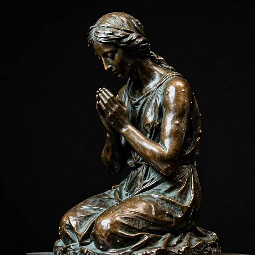 Bronze Sculpture of Praying Mother