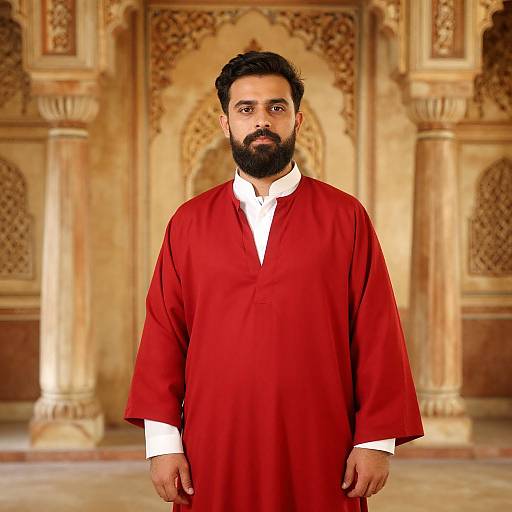 Bearded Man in Ornate Room