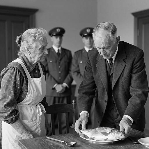 Historical Black-and-White Scene Capture