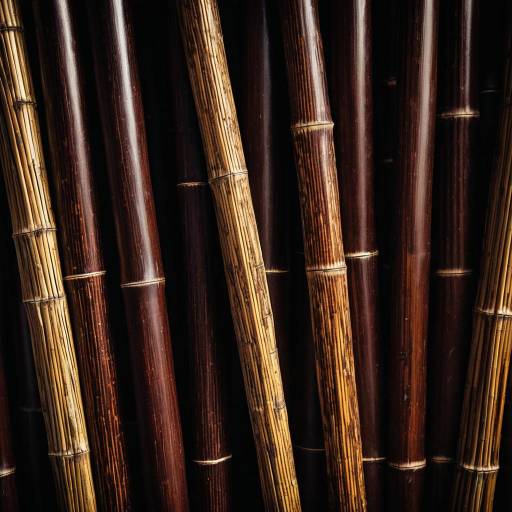 Close-up of Dark Brown Bamboo Sticks