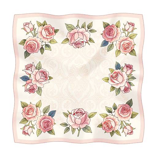 Elegant Floral Scarf Vector Pattern