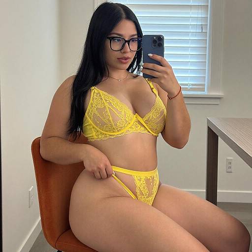 Curvy Woman Taking Mirror Selfie