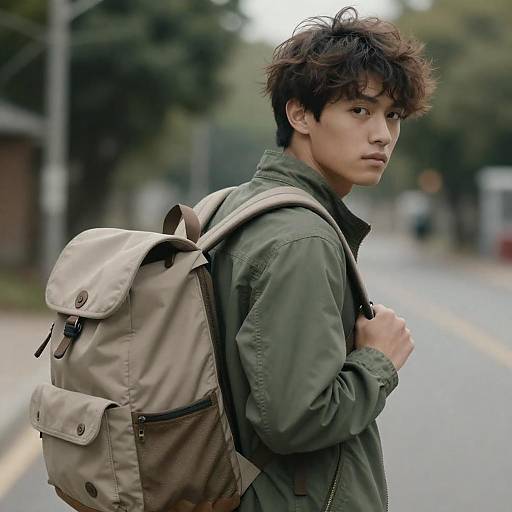 Cinematic Young Man Over-Shoulder Glance